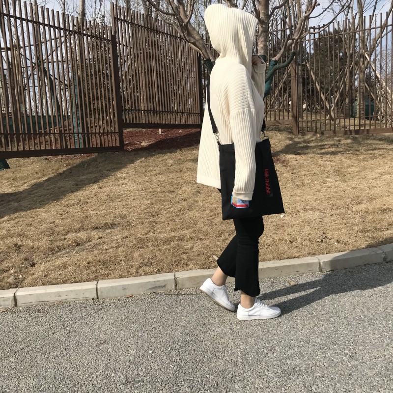 【酒窝先生】韩国ins帆布包新款刺绣软妹单肩包文艺女学生斜挎包
