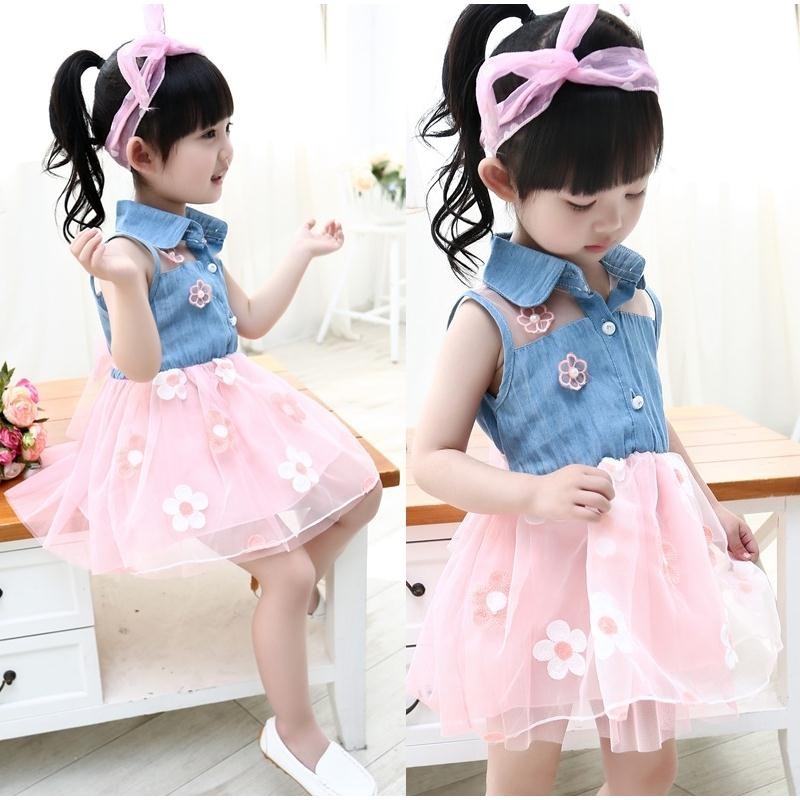 Girl's dress Korean version new middle school children's summer dress little girl's summer princess skirt Chiffon Skirt