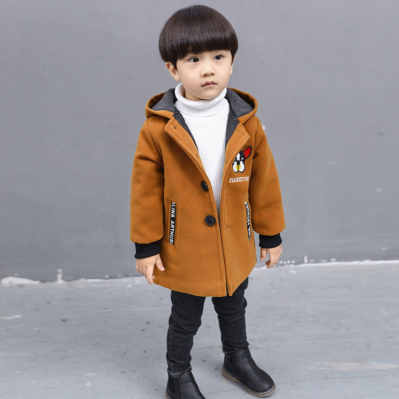 Boys' coat woolen coat Korean version 2020 new autumn children's woolen coat autumn woollen winter medium length