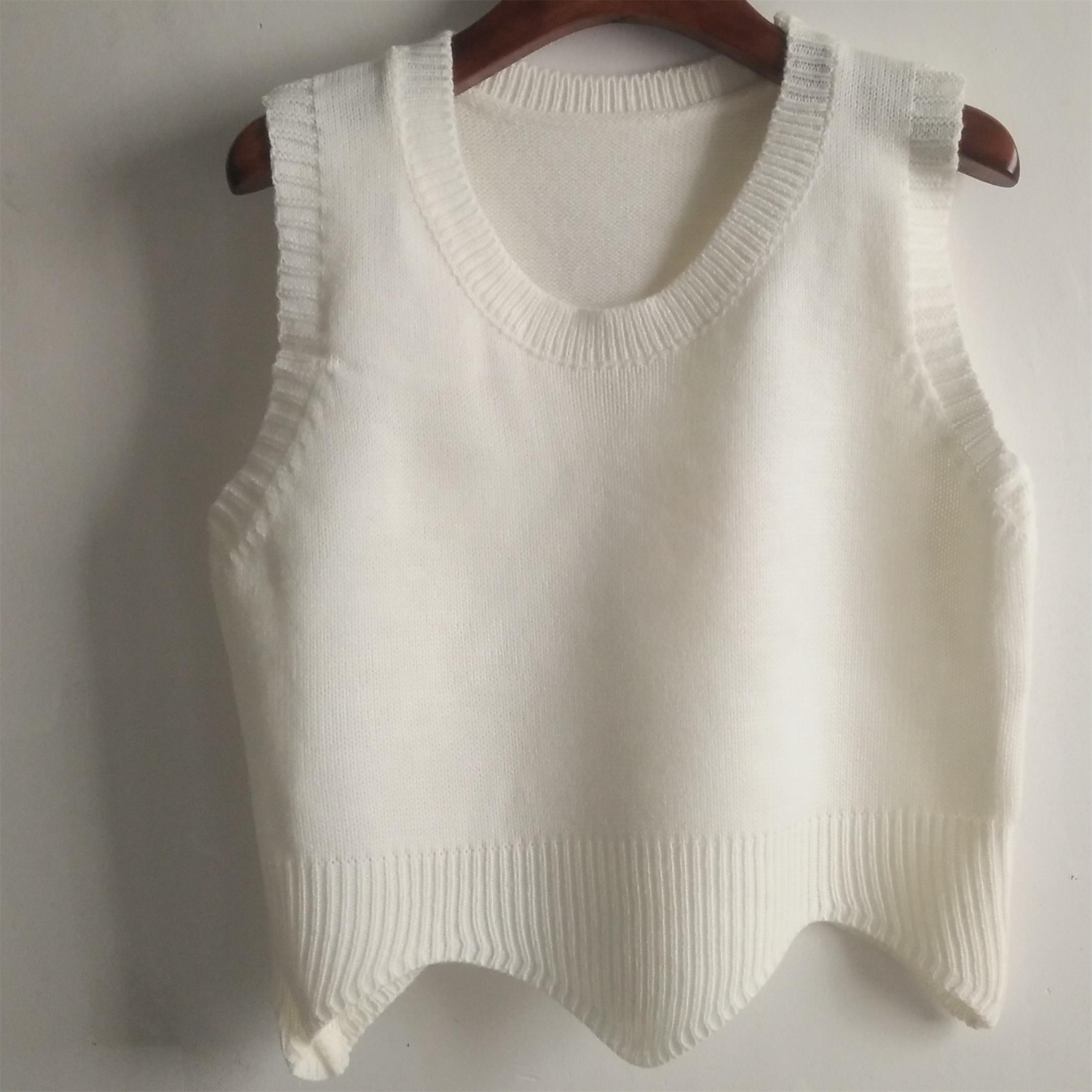 Wave sweater vest, female, sweater vest, bottom wave triangle Sweater Vest (single vest)
